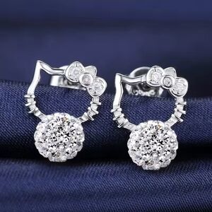 Silver Crystal Stud Earrings